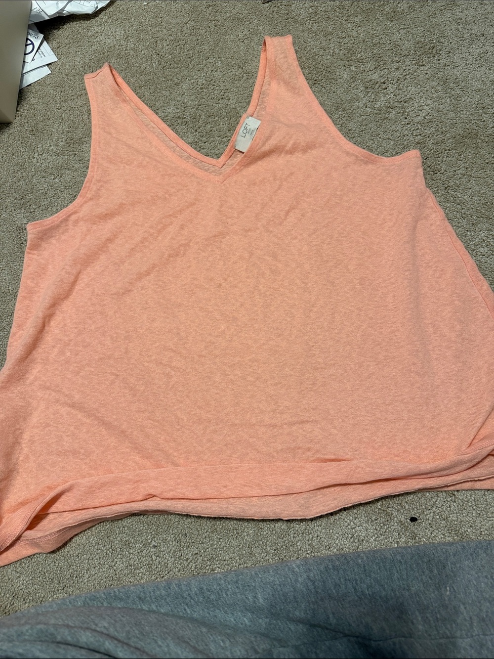 LOFT Peach V-Neck Tank Top
